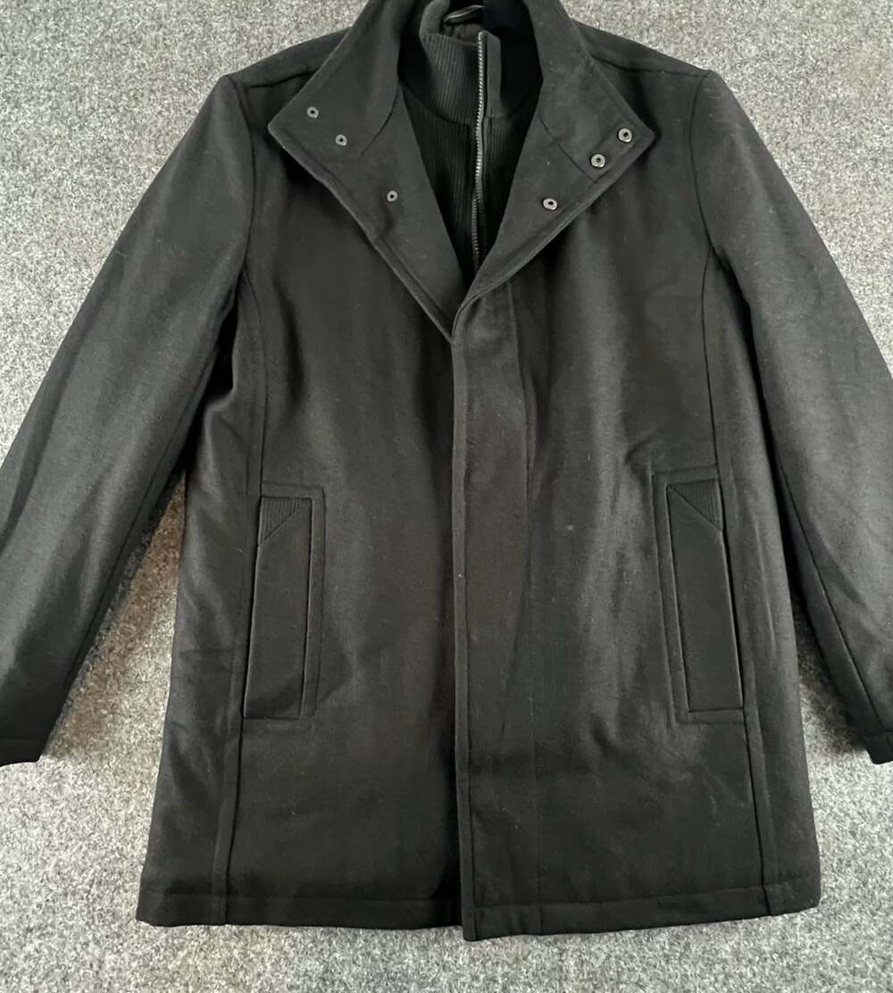 Marc New York Wool Jacket with Knit Bib Insert Black